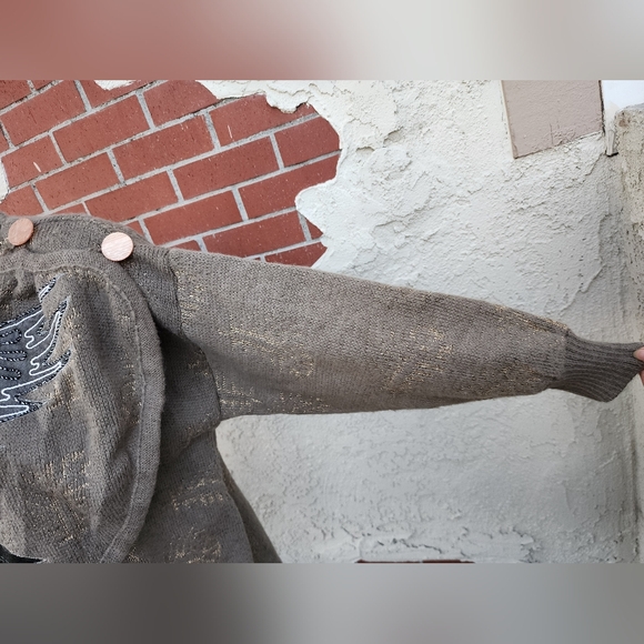 Small FIT Large ! vintage Grace by Starr DUCK bird long sleeve wrap sweater - Picture 9 of 16